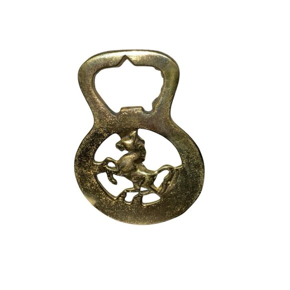 Vintage Peerage England Brass Bottle Opener Rearing Galloping Horse3.5" x 2.5" - Picture 5 of 5